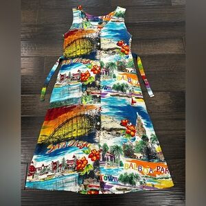Jams World Shirtdress Womens M Balboa Park San Diego Pockets Multicolor Button